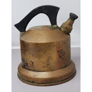 Copper Tea Kettle Black Handle Antique Rustic‎ Patina Collectible Water Boiler
